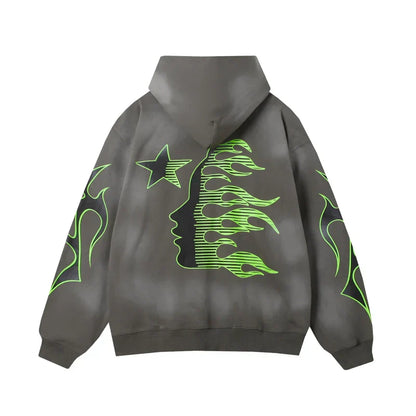 Hellstar Sport Hoodie Grey Green
