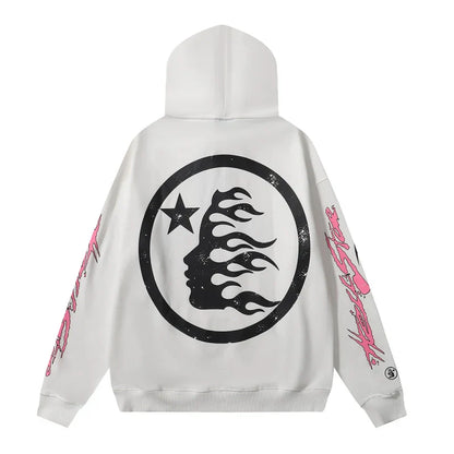 Hellstar Sports Flame Hoodie White