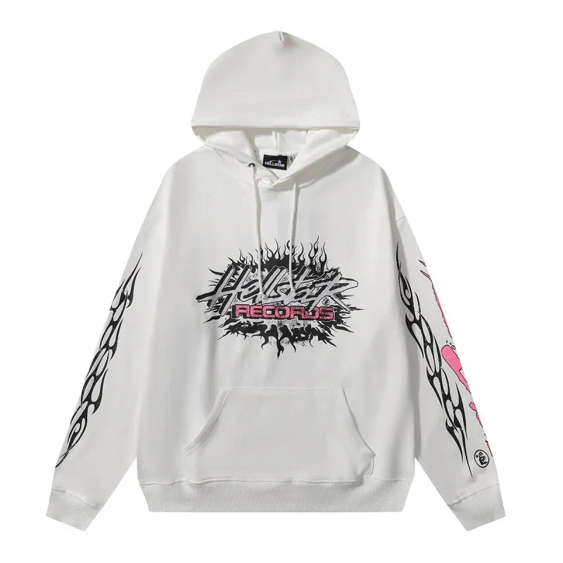 Hellstar Sports Flame Hoodie White